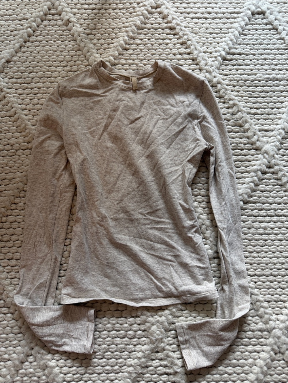 Skim’s cotton Heathered Oat Crewneck Long sleeve Top small